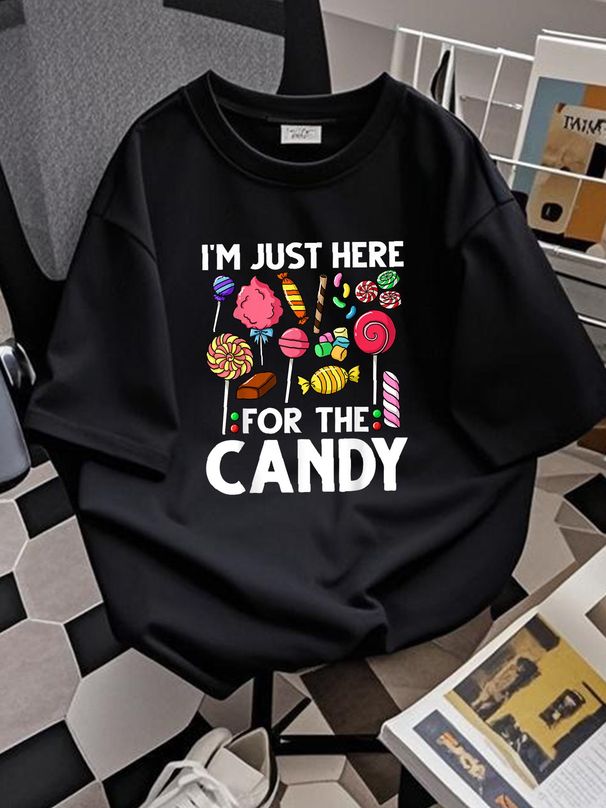Candy Tester Lollipop Sweets Halloween T-Shirt Summer Women Top Graphic Tees T-Shirt For Women Casual Stylish Women Comfortable Print Round Neck Short Sleeve Graphic Top For Everyday Wear Versatile Soft Fashion Slightly Stretched Casual Female_viptrois.com