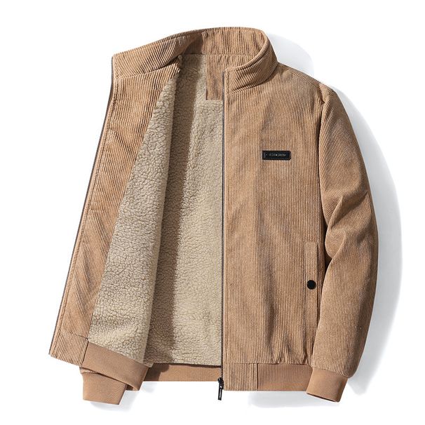 New Corduroy For Men's Lamb Cashmere Winter Top, Plush And Thickened Oversized Jacket, Cotton Jacket_viptrois.com
