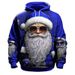 Pure Hot Sale Fun Santa Claus 3D Digital Print Men's Autumn Winter Loose Drawstring Pocket Hoodie In Stock_viptrois.com