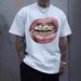 Men's Clothing T Shirt Y2k Mouth Print T Shirt Men's Summer Harajuku Street Wear Classic Cotton Casual Short Sleeved Men_viptrois.com