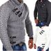 Men's Streetwear Pullover Sweater – Winter Stand Collar With Button Detail | Thick Knit & Ribbed Hem_viptrois.com