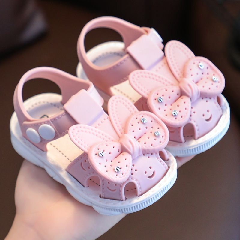 Girls Summer Sandals 0 3 Years Old Small Children Baby Soft Bottom Non Slip Outer Wear Closed Toe Shoes Infant Buckle Toddler Shoes_viptrois.com