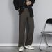 Men's Black Straight Leg Dress Pants High-End Look Slightly Flared Extra Long Casual Suit Pants for Spring And Summer_viptrois.com