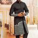 Men's moslem New Ethnic Style Men's Casual Set 2 Piece Embroidered Top and Solid Color Pants Men's Set_viptrois.com