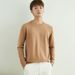 1 Autumn Winter Men's Crew Neck Sweater Pullover V-Neck Loose Plus Size Long Sleeve Knitte Base Shirt Inner Wear_viptrois.com