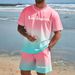 Los Angeles Style Printed Casual Set Men's Summer Outfit Beach Party Outdoor Streetwear Two-Piece_viptrois.com