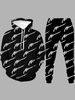 100% white printed adult hooded hoodie set for men and women_viptrois.com