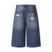 Men's Clothing Hole Embroidery Design Jeans Loose Lazy Feeling Trousers_viptrois.com