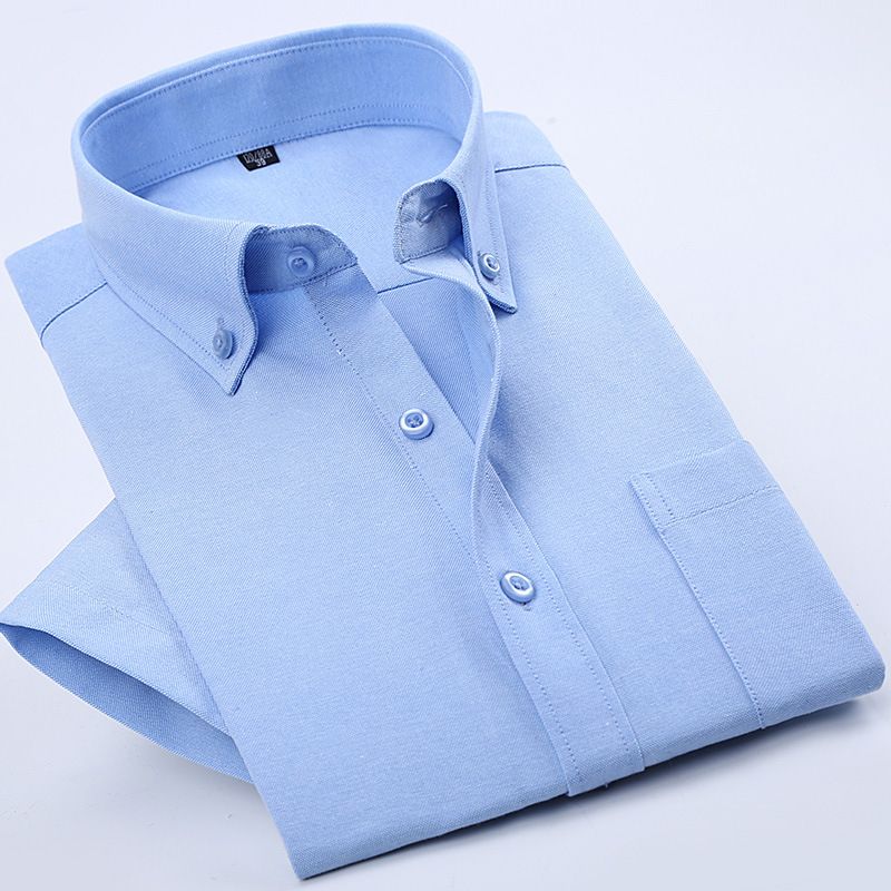 Men's Clothing Summer Shirt Men Spring And Autumn Fashion Men Youth Solid Color Shirt New Style Casual Simple Blue Long Sleeve Solid Color_viptrois.com