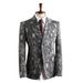Men's Clothing autumn floral suit jacket men's suit business casual textured suit gray men's new dress banquet_viptrois.com