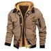 Men's Clothing Spring Autumn Winter Thick Large Size Men's Solid Color Hooded Jacket Casual Jacket Men_viptrois.com