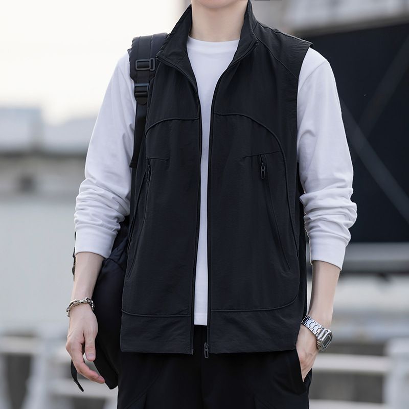 Men's Clothing Men's Outdoor Fishing Vest Spring And Autumn Work Wear Loose Casual Work Clothes Waistcoat Sports Jacket Men_viptrois.com