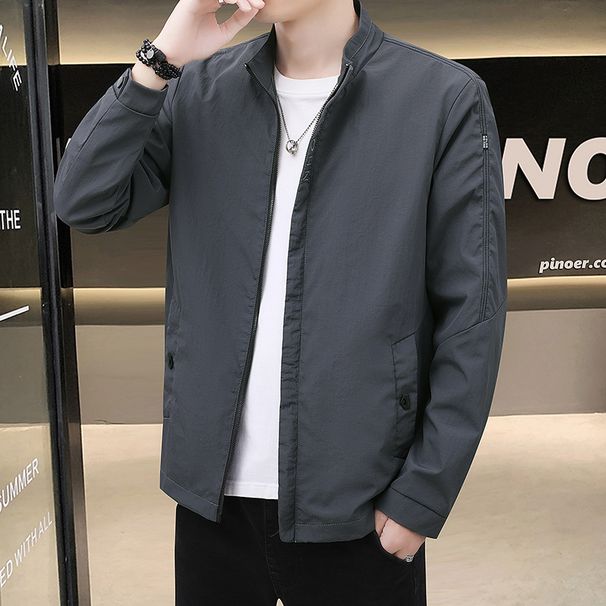 2025 Spring/Autumn New Stand Up Collar Casual Loose Men's High End Sensational Work Clothes Jacket, Mountain Series Top_viptrois.com