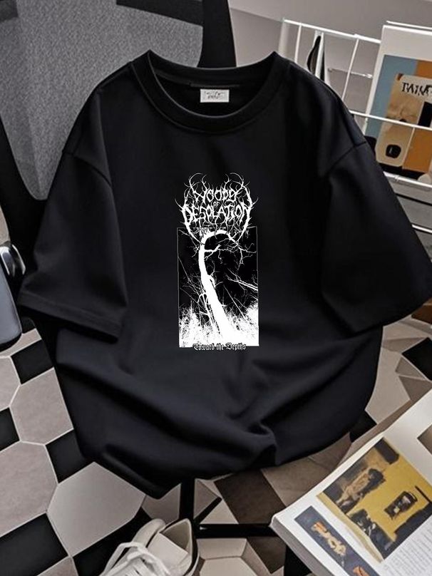 NWT Woods Of Desolation Toward The Depths Black Metal Music T-Shirt Size S-4XL Unisex Designer Clothes Soft Top For Everyday Wear Homme Stylish_viptrois.com