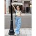 Men's Clothing American Retro Cargo Casual Pants For Women, High Waist, Straight Leg, Wide Leg, Stylish, Loose Fitting, Floor Length Pants_viptrois.com