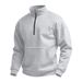 Men's Waffle Autumn Leisure Outdoor High Collar Half Zipper Pocket Pullover Long Sleeve Sweatshirt_viptrois.com