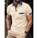 Men's Clothing Men's Short Sleeved Color Matching Pocket Summer Lapel Men's Polo Shirt Sports Polo Shirt Top_viptrois.com