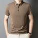 Ice Silk Short Sleeved For Men In Summer, Business Leisure, Elastic And Breathable Polo Shirt Top_viptrois.com