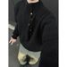 Cross-Border Irregular Button Design High Neck Sweater Men Korean Style Trendy Brand Cool Lazy Oversize Knitwear_viptrois.com