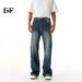 EF JEANS | 2025 Spring New Micro-horn Slim-fit Water Ripple Polished White Casual Washed Jeans For Men And Women_viptrois.com