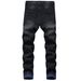 Men's Clothing Ripped Jeans Color Ripped Yarn Denim Trousers_viptrois.com