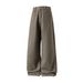 Men's Clothing Textured Pure Cotton Casual Pants Men's Autumn New Style Solid Color Versatile Straight Pants Trendy Brand Slightly Wide Long Pants_viptrois.com