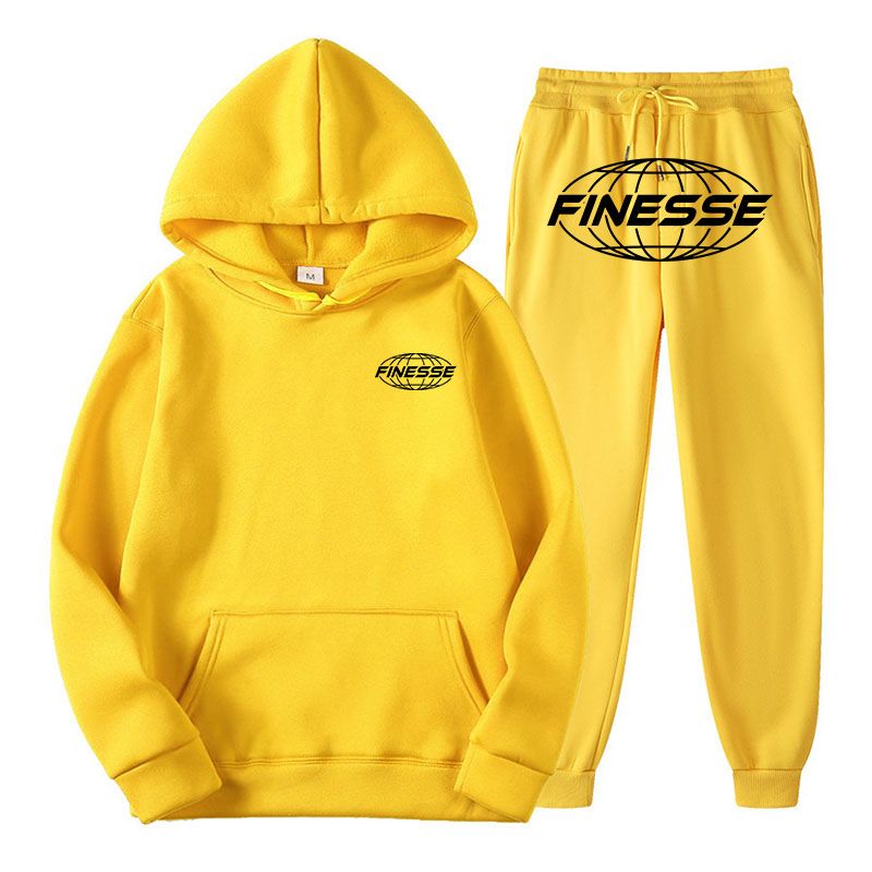 Men's Clothing Street Trend FINESSE Creative Letter Print Men And Women Sweatshirt Suit_viptrois.com
