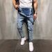 Men's Clothing Fashion Men's Suspender Jumpsuit Frayed Men's Foreign Trade Jeans Trousers Overalls_viptrois.com