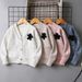 Pearl Flower Snow Wool Cardigan Girls Sweater Medium And Large Children's Autumn And Winter Children's Sweater New Style_viptrois.com