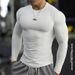 Foreign Trade Cross-border Light Board Quick-drying Clothes Men's Fitness Clothes Muscle Tights Crew Neck Bottoming Shirt Breathable Long-sleeved_viptrois.com