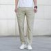 Men's Stretch Dress Pants - Lightweight Breathable Cotton Blend Straight Leg Trousers For Business Casual (Khaki, Black, Grey) - 28-40_viptrois.com
