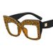 Celebrity Accessories Cat's Eye Rivet Glasses Frame European And American Personality Large Frame Candy Color Diamond Inlaid Flat Glasses_viptrois.com