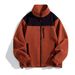 2025 Fashion Keep Warm Outerwear Zip-Up Jacket Men's Stand Collar Splicing Long Sleeve Casual Loose Zipper Fleece Sweatshirts_viptrois.com