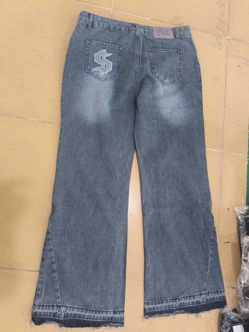 Men's Clothing Fashion New Lazy Autumn And Winter Snow Mountain Version High Ounce Gradient Lightning Jeans Ins Japanese Trend Ice Blue_viptrois.com