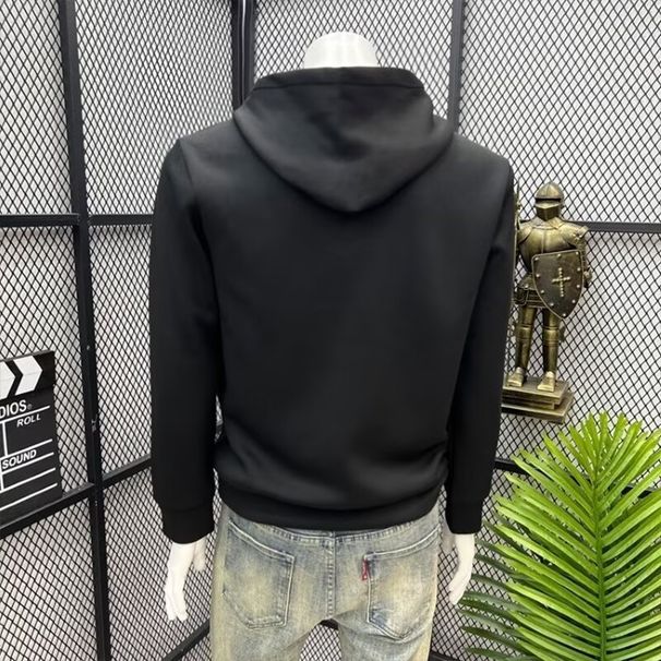 Hooded Hoodie Men's Autumn And Winter New Style Handsome Youth Top Casual Long Sleeved Jacket_viptrois.com