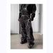 Men's Clothing Spring And Autumn Design Lightning Embroidered Jeans For Men And Women American Street Loose Casual Washed Wide Leg Trousers Trend_viptrois.com