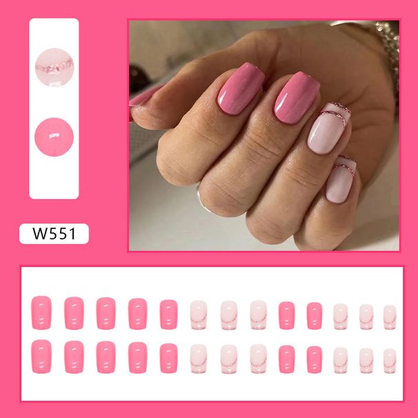 Beauty Health Powder Nails Solid Color Nail Pieces Glitter French Simple Fashion Ladies Special Nail Pieces_viptrois.com