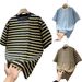 Men's Clothing Men's Summer Casual Striped T-Shirt Minimalist Distressed Short Sleeve Round Neck High Street Style Versatile Fashionable Top_viptrois.com