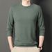 Spring Waffle Solid Color T-Shirt Round Neck Long Sleeved Shirt Casual 2025 New Base Hoodie Men's Running Size_viptrois.com