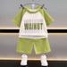New Summer Children's Suit Casual Boy Clothes Boy Waffle Short Sleeved Shorts Two Piece Loose Summer Clothes_viptrois.com