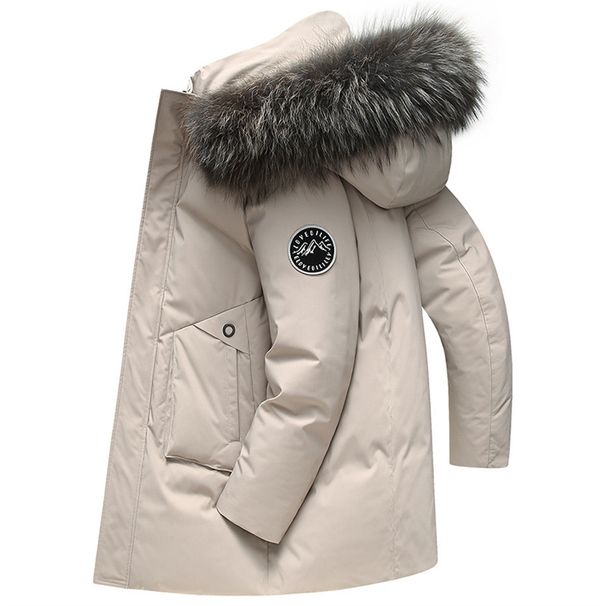 2026 Winter High Quality Fashion Workwear-Style Wintercoat Women/Men White Duck Down Long Sleeve Loose Thicken Warm Zipper Hooded Down Jacket_viptrois.com