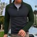 Men's Fleece Pullover With Stand Collar, Double-Sided Fleece Jacket For Autumn And Winter, Color-Blocked Casual Warm Coat_viptrois.com