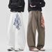 American Deconstruction Apricot Square Scarf Scimitar Pants Men And Women 2026 Autumn New Casual Pants Loose Splicing Wide-leg Trousers_viptrois.com