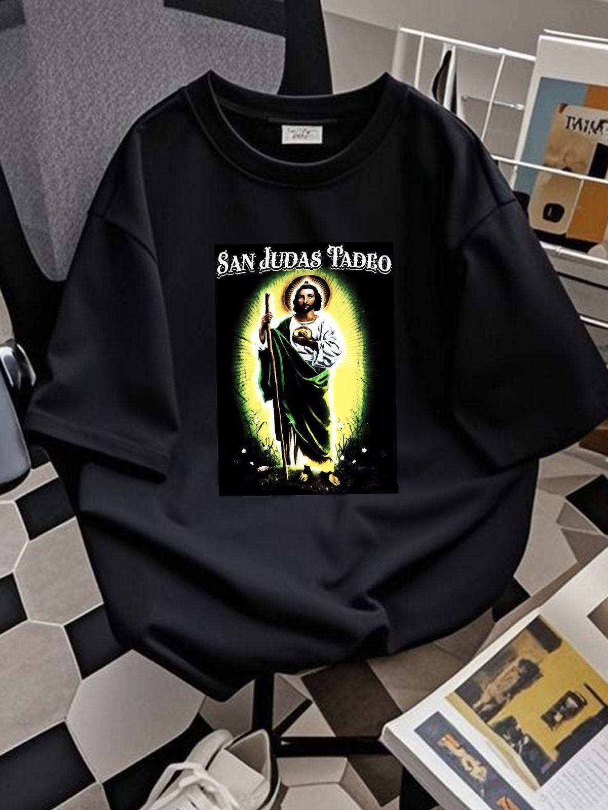 San Judas Tadeo Apostle Of Jesus Mens Religious Short Sleeve T-Shirt MED LG XL Breathable Fashion Comfortable Casual Summer Top For Everyday Wear_viptrois.com