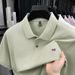 New 2025 Collar Summer Thin High End Leisure Solid Color Cotton Middle Aged Short Sleeved T-shirt For Men_viptrois.com