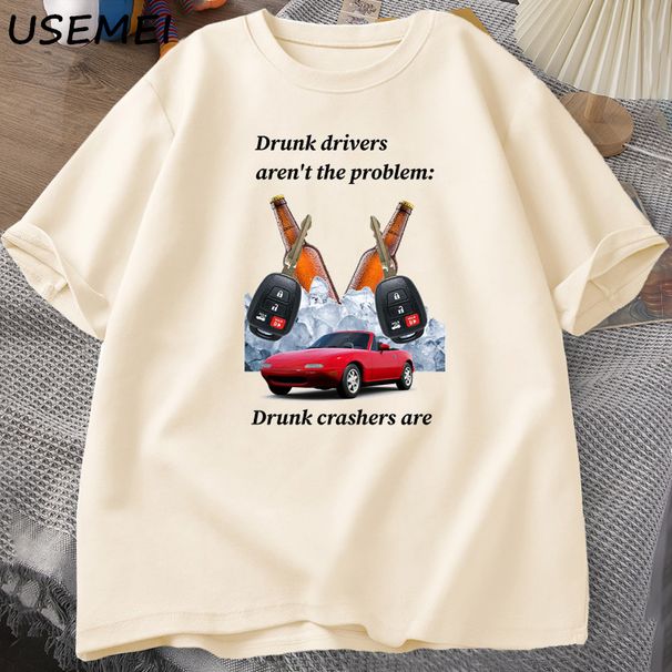Camiseta De Manga Corta Para Hombre Y Mujer, Camisa Divertida De Algodón, Ropa De Calle De Gran Tamaño, A La Moda, Con Estampado De Drunk Drivers_viptrois.com