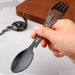 Outdoor Camping Cutlery Multifunctional Folding Spoon Combination Bottle Opener Portable Knife Fork_viptrois.com