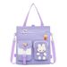 Children's Tutoring Bag Primary And Secondary School Students Portable Single Shoulder Art Bag Crossbody Backpack Contrast Color Cartoon Learning Bag_viptrois.com