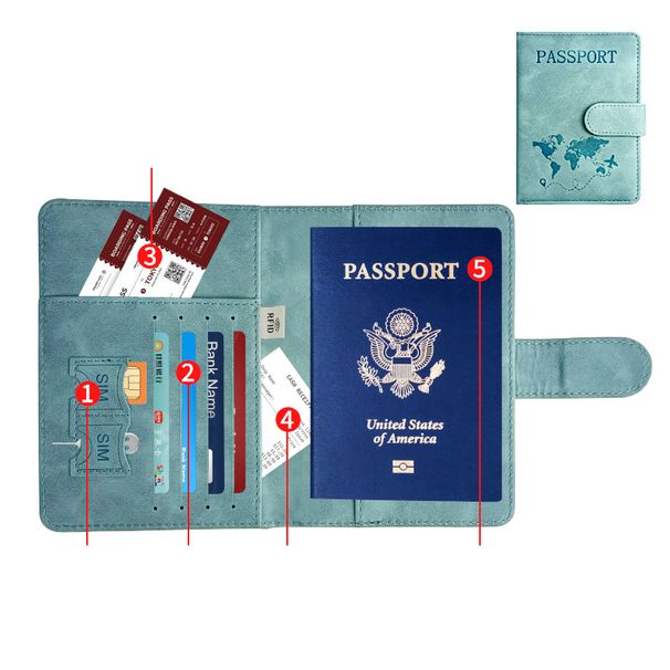 Passport Covers Anti Magnetic Passport Cover PU Leather Passport Holder Magnetic Buckle Leather Passport Bag_viptrois.com
