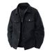 Men's Corduroy Lapel Jacket – Casual Workwear Style, Spring & Autumn Fashion, Black/White/Brown/Army Green (Sizes M-5XL)_viptrois.com